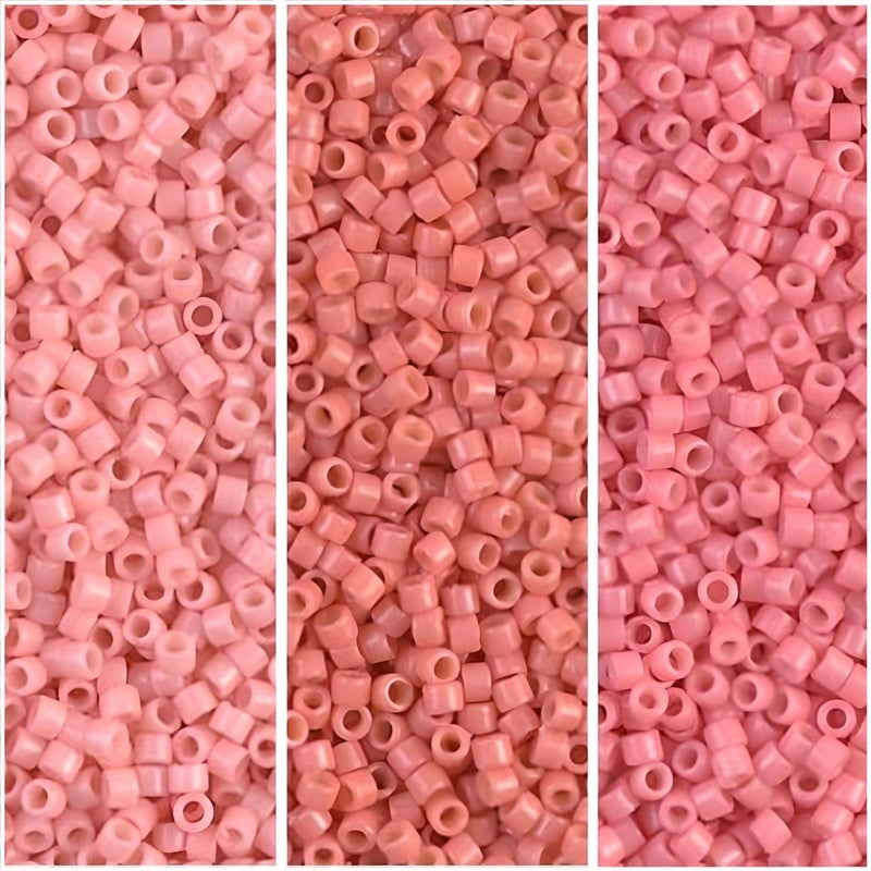 Miyuki Delica Seed Beads Bundle: Size 11/0, Duracoat Opaque Lychee (DB2113), Lt Watermelon (DB2114) & Guava (DB2115) - 3 Tubes of 7.2 Grams ea - Image 1